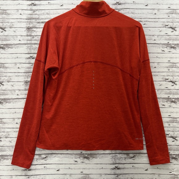 Nike Running Dri Fit 1/4 Zip Long Sleeve Shirt Athletic Thumb Holes Womens M - Picture 9 of 13